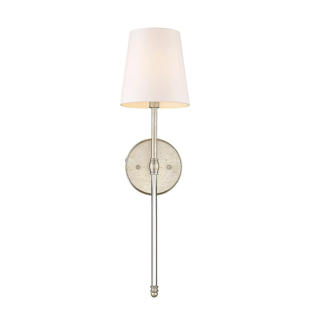 1 Light Wall Sconce with White Shade in Champagne Gold llic Shabby Chic