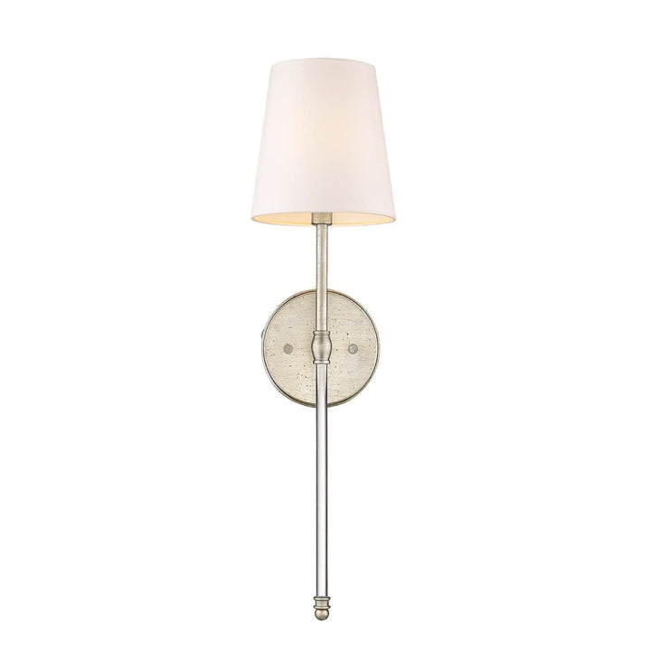 1 Light Wall Sconce with White Shade in Champagne Gold llic Shabby Chic