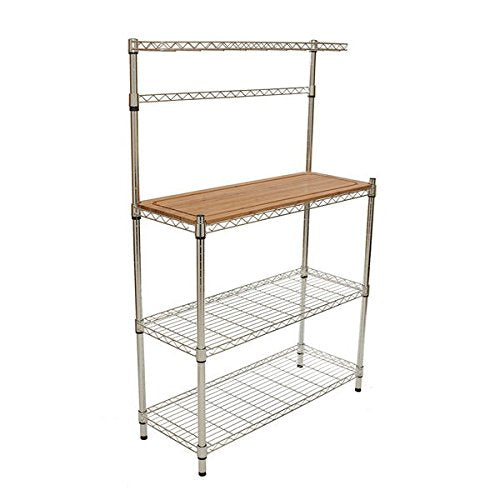 Trinity TBFZ-1501OS EcoStorage Bamboo Baker's Rack Chrome Finish - Diamond Home USA