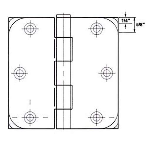 3 1/2 X 1/4-inch Radius Oil Rubbed Bronze Door Hinges (Case of 24) Brown - Diamond Home USA