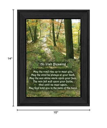 Irish Blessing By Trendy Decor4U Printed Wall Art Ready To Hang Framed - Diamond Home USA