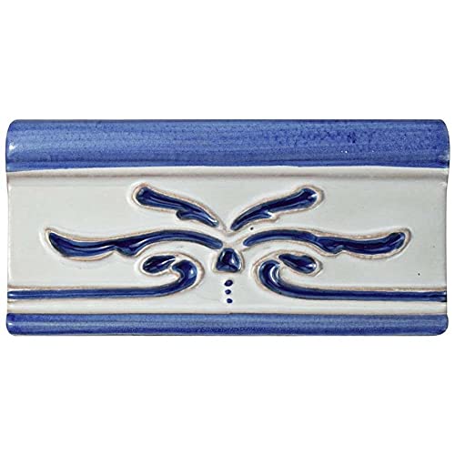 Ceramic Wall Trim Tile Blue White Rectangular Glossy - Diamond Home USA