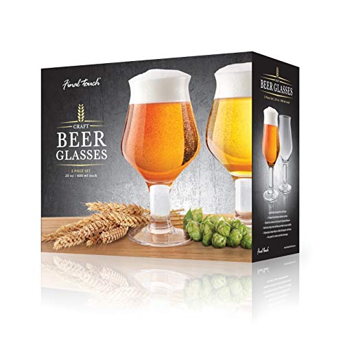 Final Touch Craft Beer Glasses - Set of 2|Enhance Aromas and Flavors|Extra-Large - Diamond Home USA