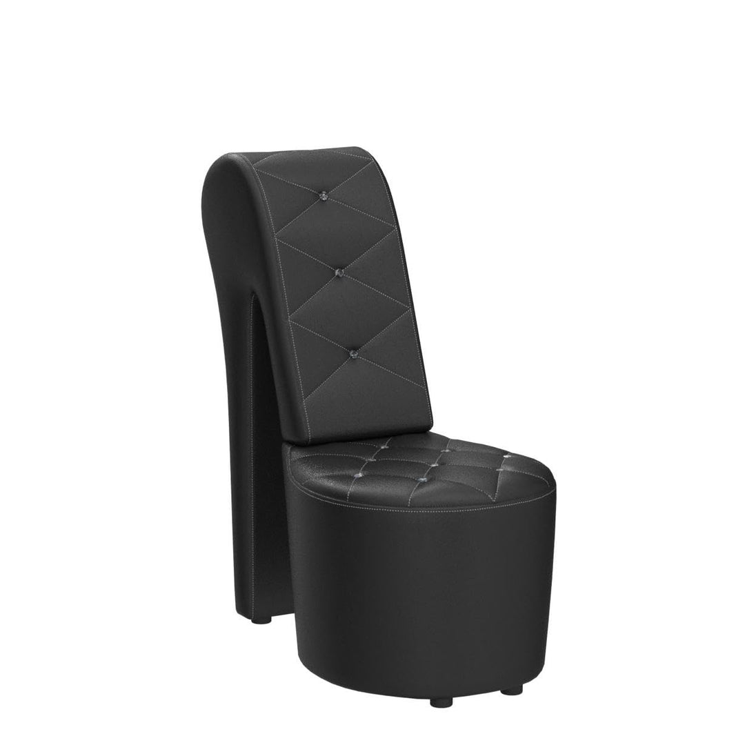 Best Master Furniture High Heel Faux Leather Shoe Chair with Crystal Studs