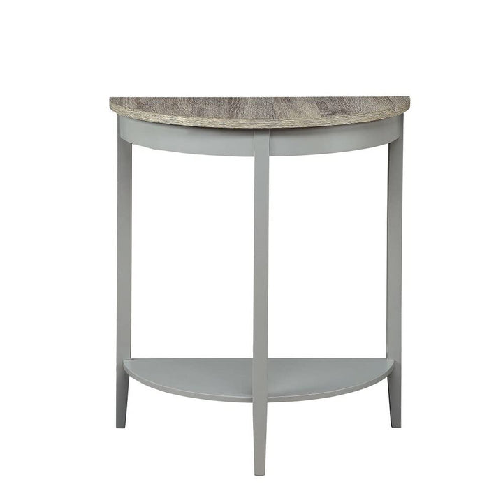 26 in. Gray Half Moon Wood Console Table with Storage Grey Modern Contemporary