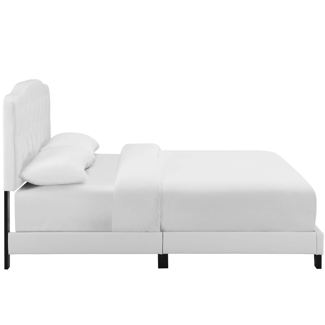 Modway Amelia Twin Modern Style Faux Leather Bed in White Finish - Diamond Home USA