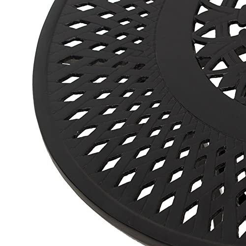 Cast Patio Side Table Outdoor Round with Umbrella Hole 23.62" Dia. X 17.72" H - Diamond Home USA