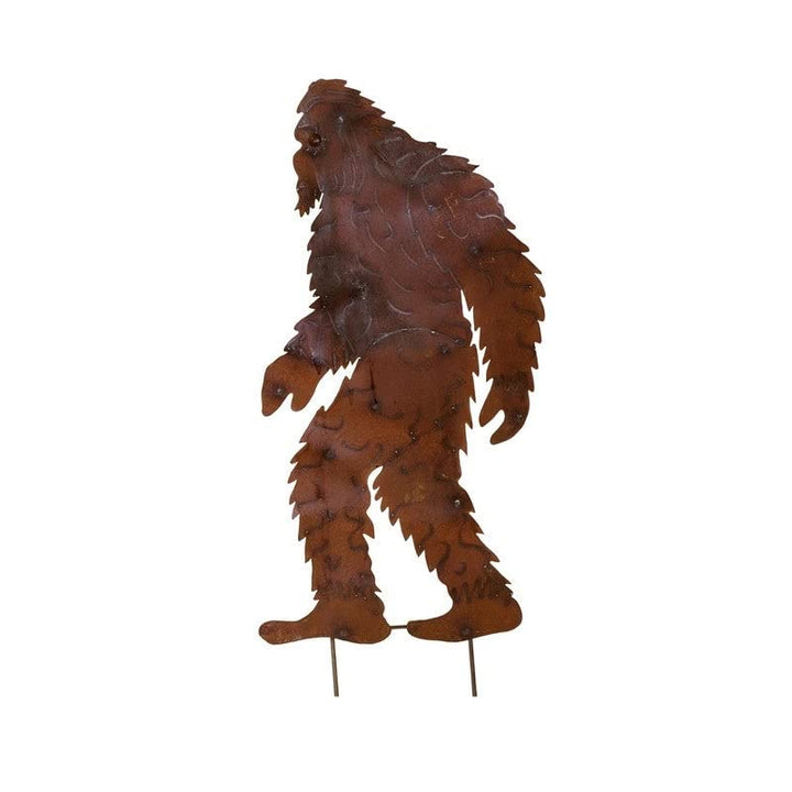 Big Foot Silhouette On Stake Brown Metal Handmade