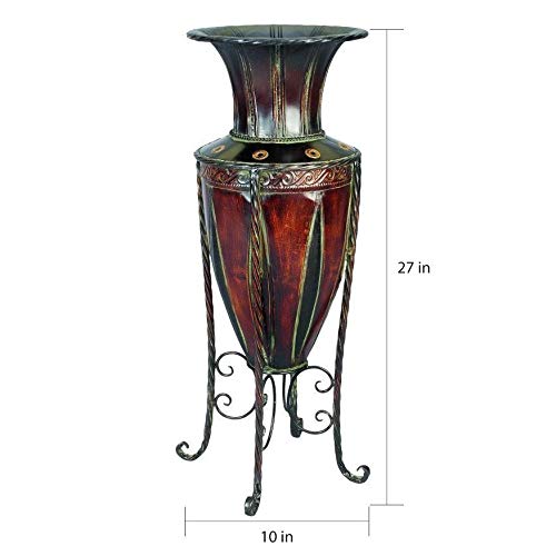 Tuscany Style Metal Vase Gold Rustic Iron - Diamond Home USA