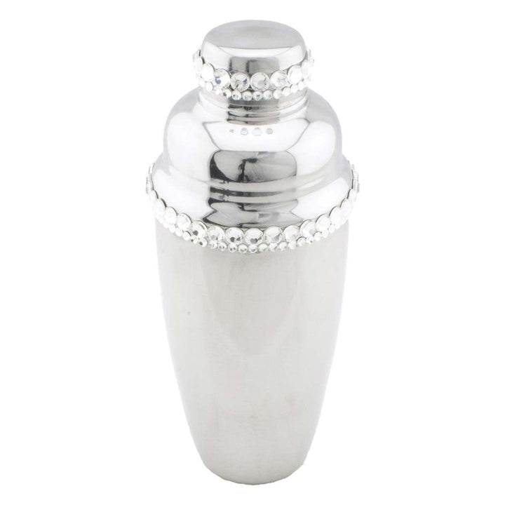 Rhinestone Cocktail Shaker Silver Stainless Steel 1 Piece Medium - Diamond Home USA