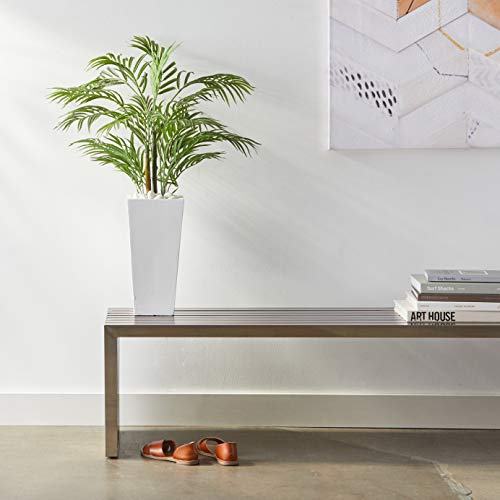 Nearly Natural 39in. Areca Artificial Palm in White Square Planter - Diamond Home USA