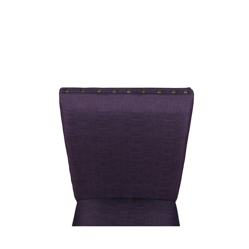 Fabric Counter Height Stool Purple Mid-Century Modern Wood Natural Finish - Diamond Home USA