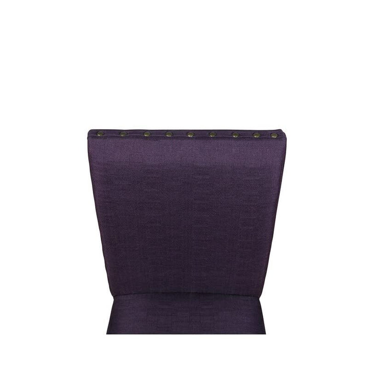 Fabric Counter Height Stool Purple Mid-Century Modern Wood Natural Finish - Diamond Home USA