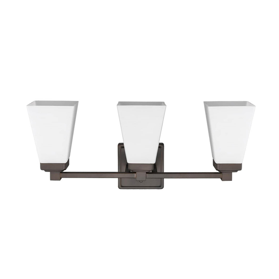 3-light Updated Modern Bronze Bathroom Vanity Light Fixture Brown Mid-century - Diamond Home USA