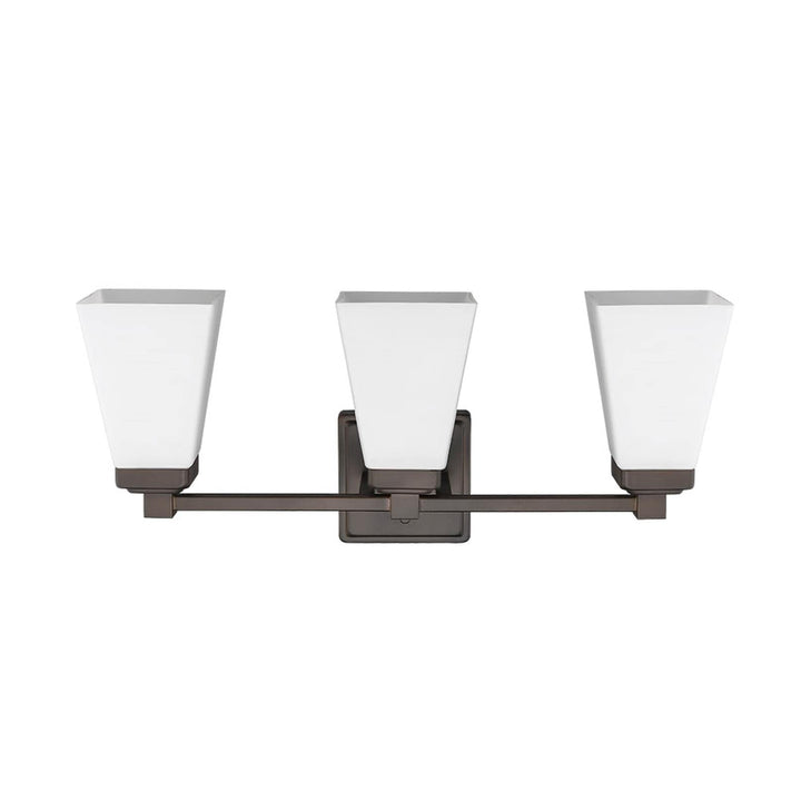 3-light Updated Modern Bronze Bathroom Vanity Light Fixture Brown Mid-century - Diamond Home USA