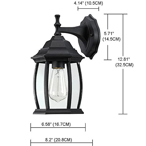 1- Light Outdoor Textured Black Wall Mount Modern Contemporary Metal - Diamond Home USA