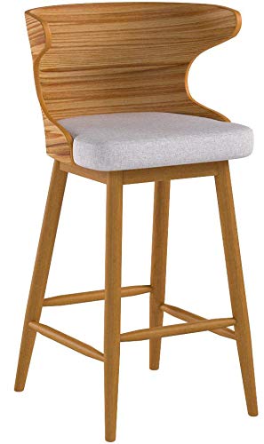 GDFStudio Christopher Knight Home Truda Mid Century Modern Fabric Barstools Light Beige - Diamond Home USA