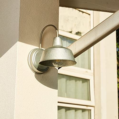 2 Pack 1-light Outdoor Barn Light with Galvanized Finish 8.35"x10.65"x11" Silver - Diamond Home USA