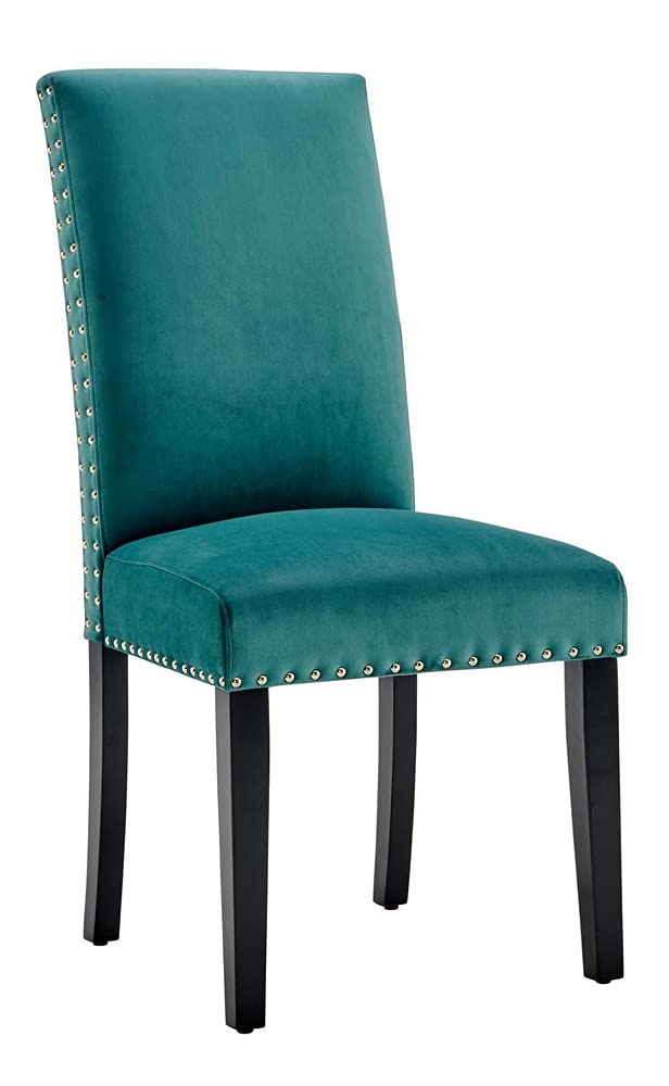 Modway Parcel Performance Velvet Dining Side Chairs - Set of 2 Teal