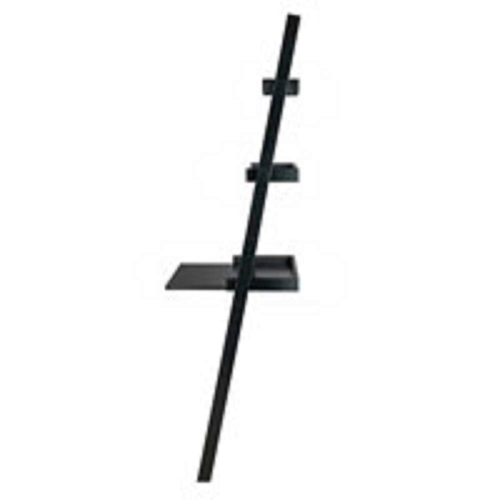 Contemporary Home Living 69.25” Black Leaning Desk with Two Shelves - Diamond Home USA