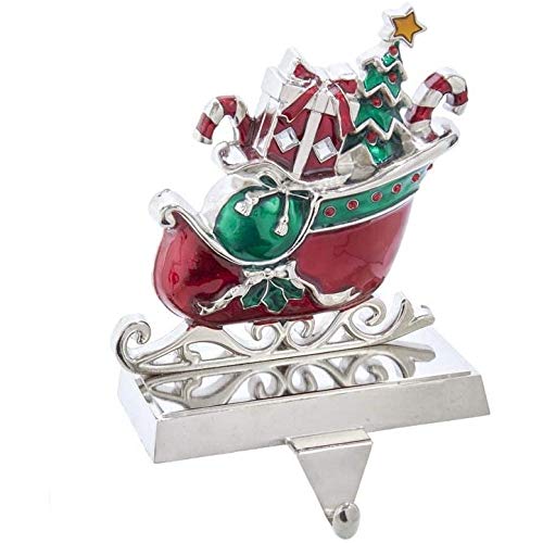 7.3-inch Metal Sleigh Stocking Hanger 7.3" Silver