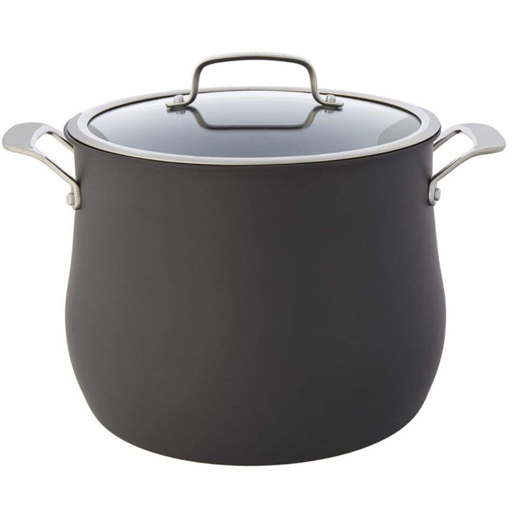 Contour Hard Anodized Stockpot With Cover 12 Qt. Black - Diamond Home USA
