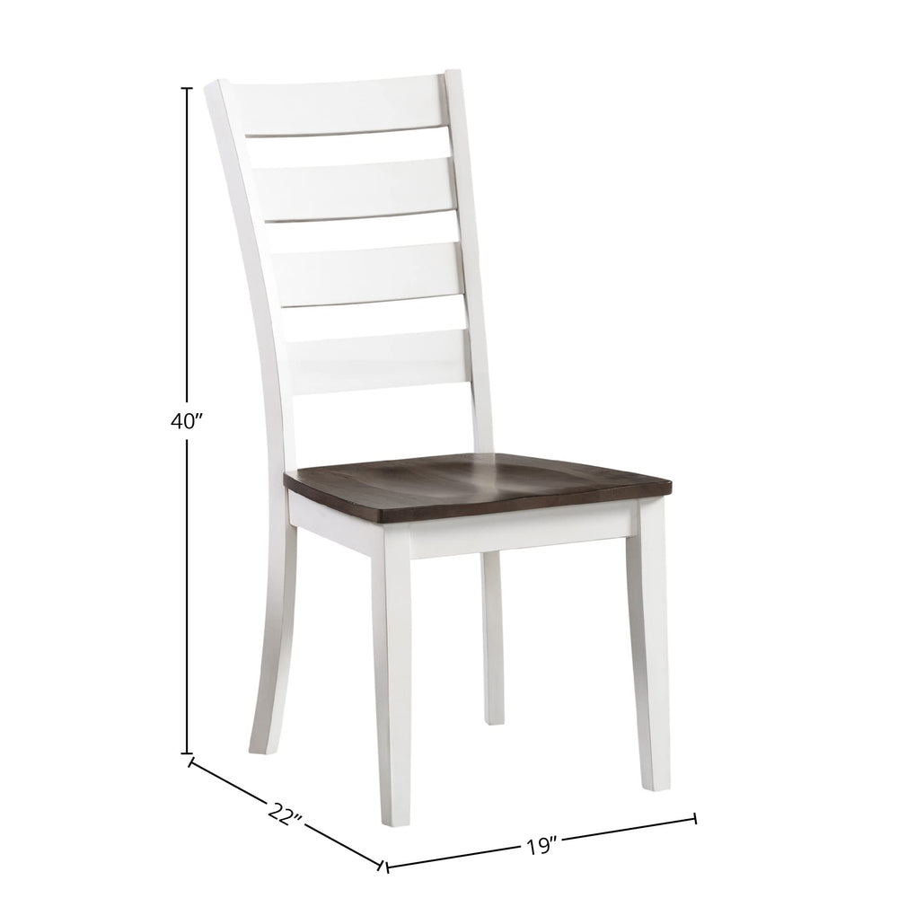 Intercon Kona Ladder Back Side Wood Set of 2 Gray and White Dining Chair - Diamond Home USA