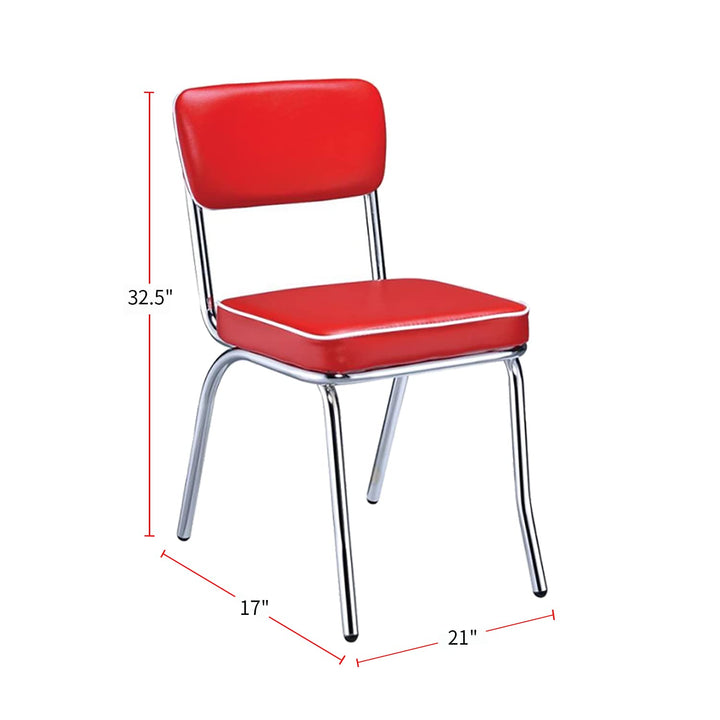 simple relax Set of 2 Side Chairs with Cushion Red - Diamond Home USA