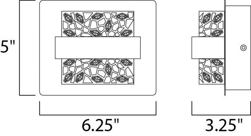 ET2 E20331-20PC Tiara Stainless Steel Band with Beveled Crystal LED Wall - Diamond Home USA