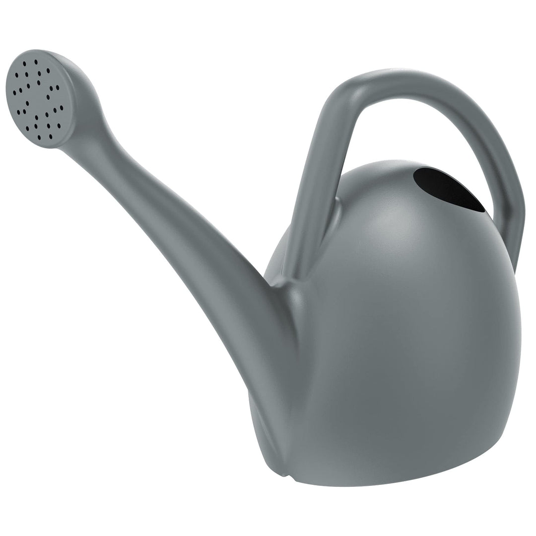 Rhino Watering Can: 2 Gallon Capacity Charcoal Recycled Plastic Can Easy Water