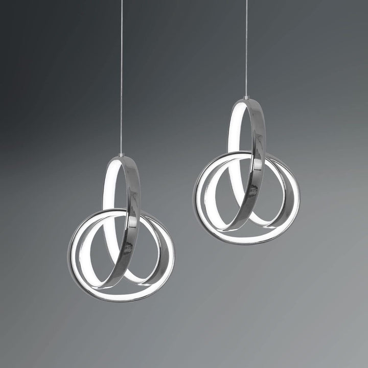 2pcs Pack Chrome Modern Led Light (Set of 2) 7 * 7 * 56h Silver Contemporary