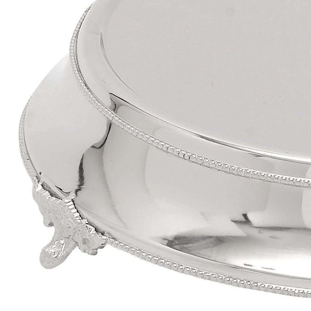 Stainless Steel Cake Stand Silver Solid Classic Modern Contemporary Round - Diamond Home USA