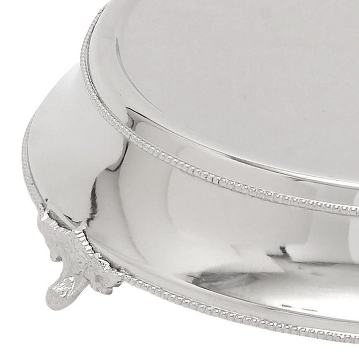Stainless Steel Cake Stand Silver Solid Classic Modern Contemporary Round - Diamond Home USA
