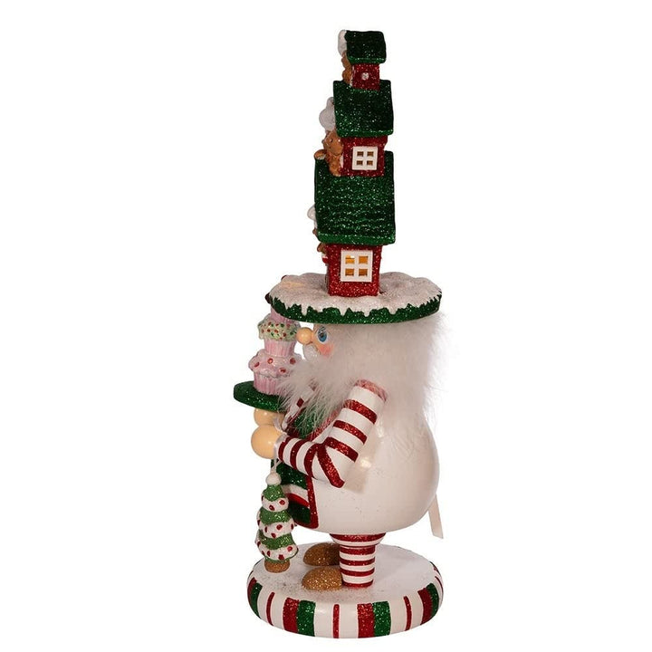 15-inch Hollywood Battery-Operated Led Gingerbread House Hat Nutcracker Multi - Diamond Home USA