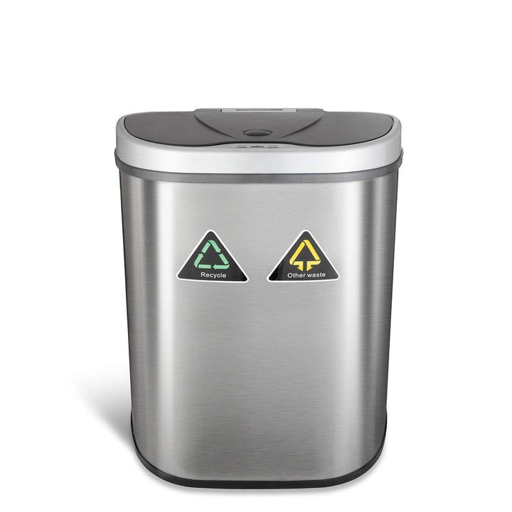 Ninestars DZT-70-R3 Motion Sensor Trash Can Extra Large Silver - Diamond Home USA