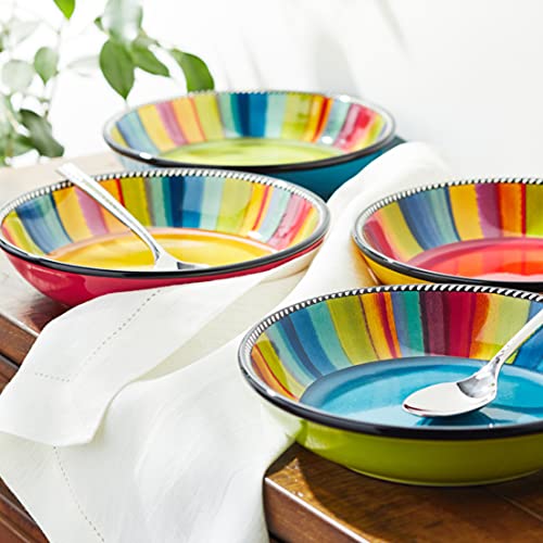 Certified International Sierra 9" Soup/Pasta Bowl Set of 4 Assorted Designs - Diamond Home USA