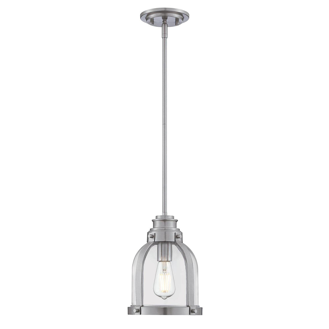 Westinghouse 6117800 Cindy Vintage-Style One-Light Indoor Mini Pendant Light Brushed Nickel