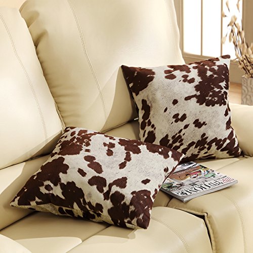 Inspire Q Decor Cow Hide Print Pillow (Set of 2) Bold