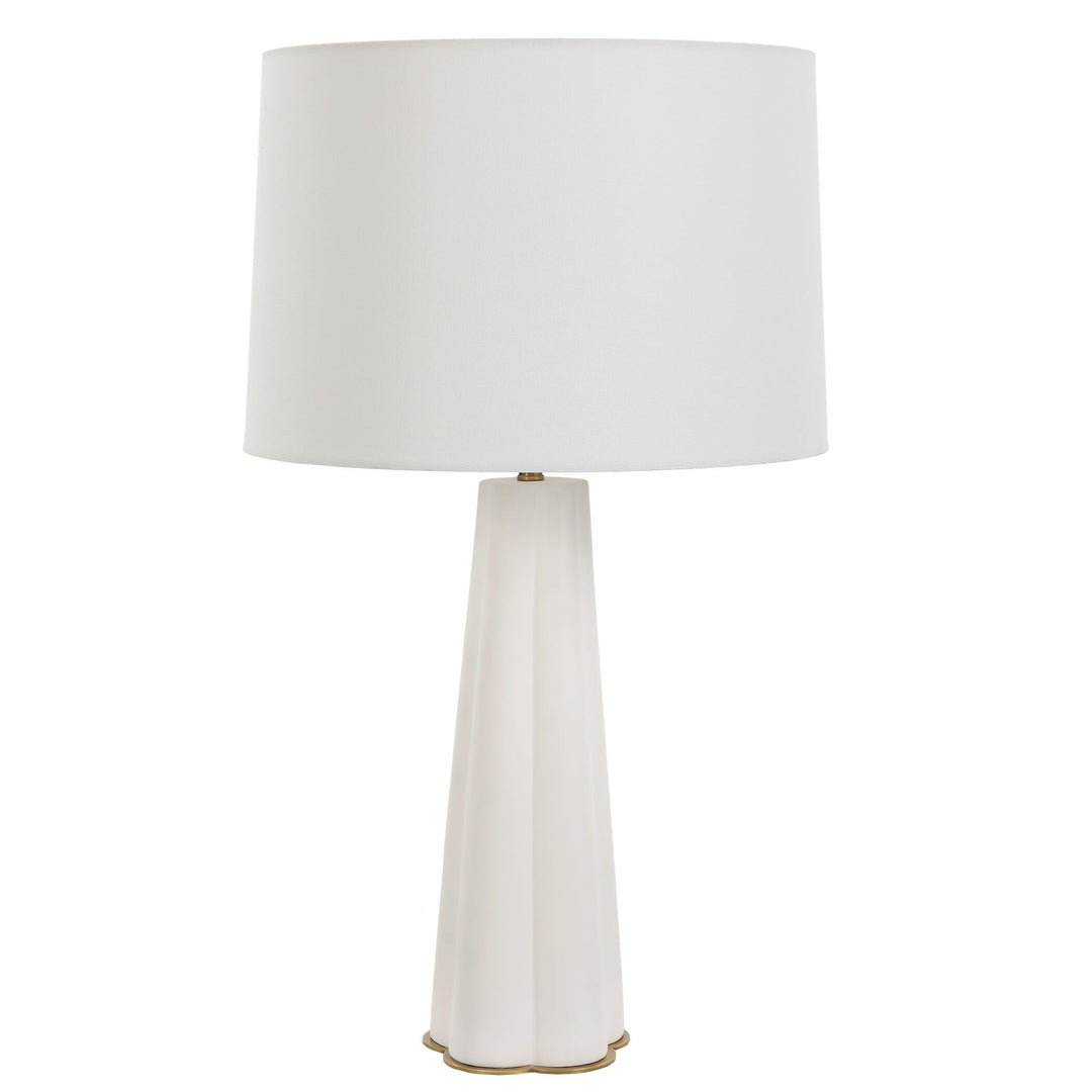 Satin White Ceramic Table Lamp 15" w X 26" h 15" d Modern Contemporary Bulbs - Diamond Home USA