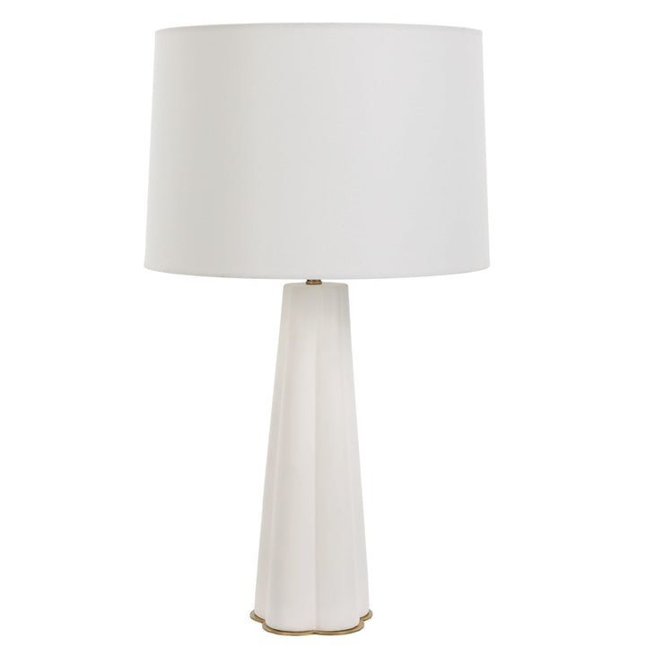 Satin White Ceramic Table Lamp 15" w X 26" h 15" d Modern Contemporary Bulbs - Diamond Home USA