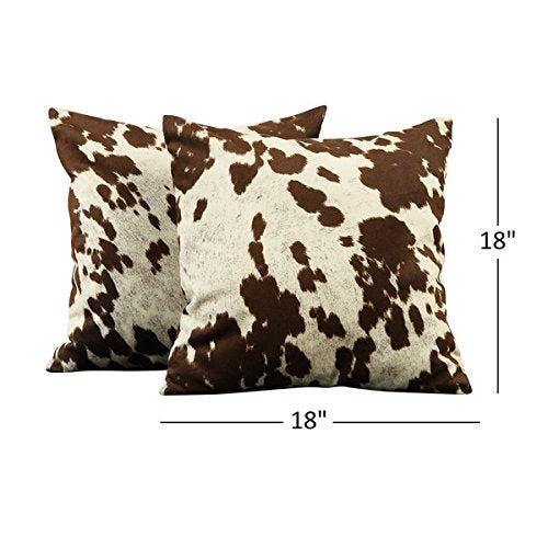 Inspire Q Decor Cow Hide Print Pillow (Set of 2) Bold - Diamond Home USA