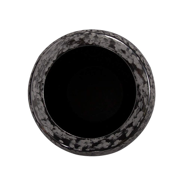 Chiseled Texture Black Iron Cylinder Vase Large - Diamond Home USA