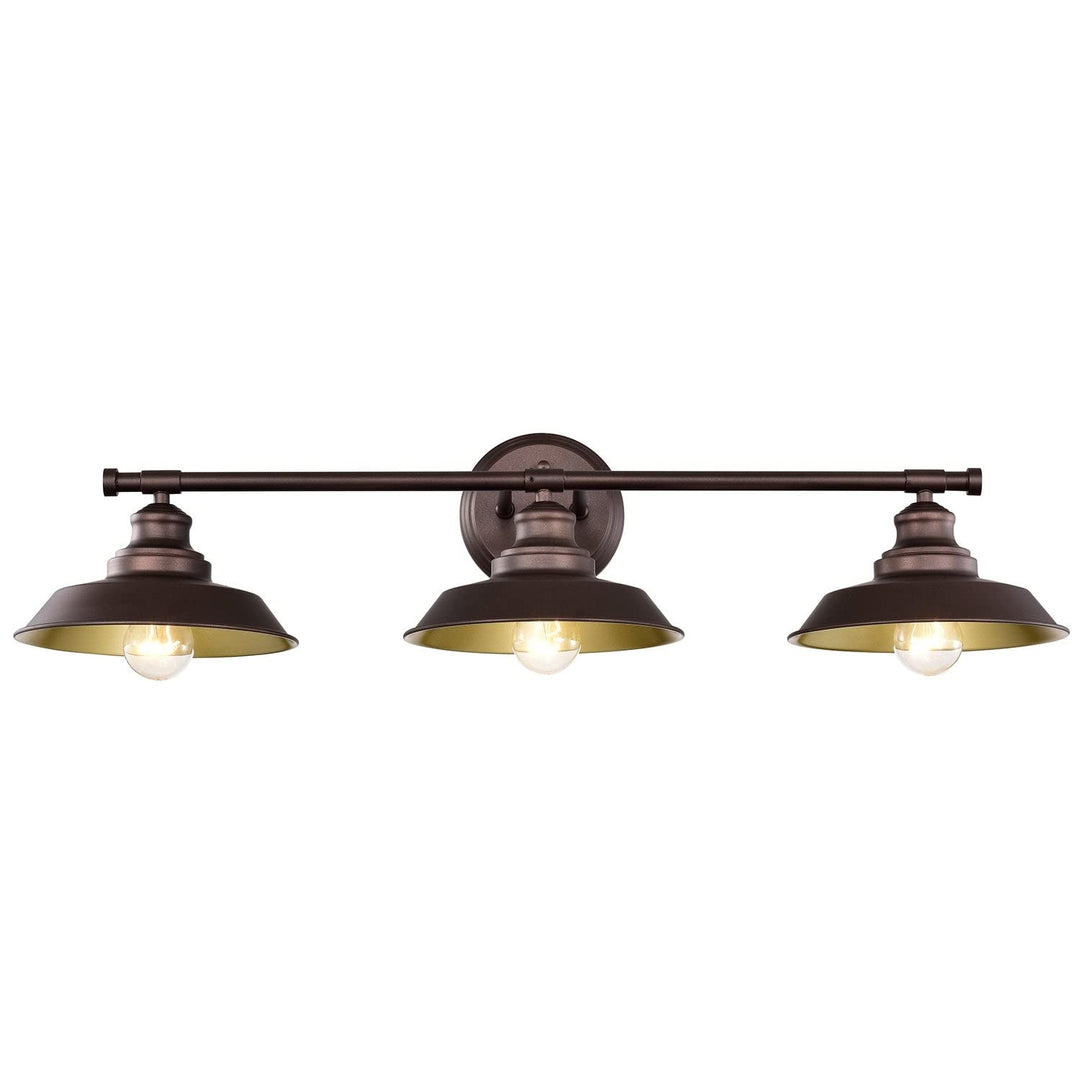 3 Light Oil Rubbed Bronze Vanity Brown Modern Contemporary Metal Steel - Diamond Home USA