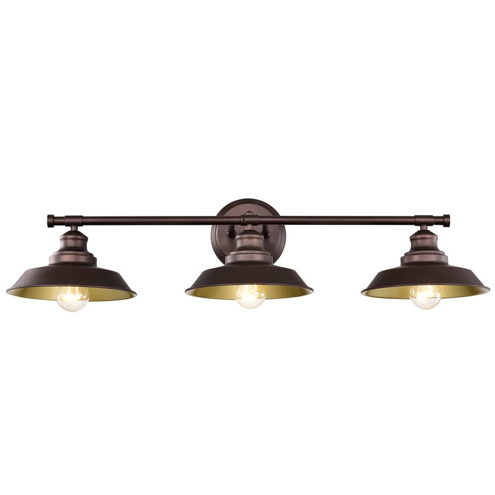 3 Light Oil Rubbed Bronze Vanity Brown Modern Contemporary Metal Steel - Diamond Home USA