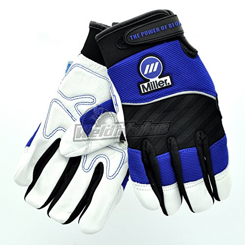 Miller Electric Metal Working Gloves - Large Black and Blue (251067) - Diamond Home USA