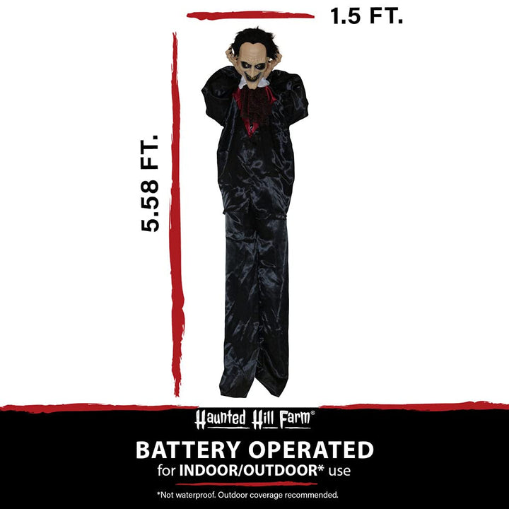 Haunted Hill Farm 5.6 ft. Standing Vampire Halloween Animatronic Scary Halloween - Diamond Home USA