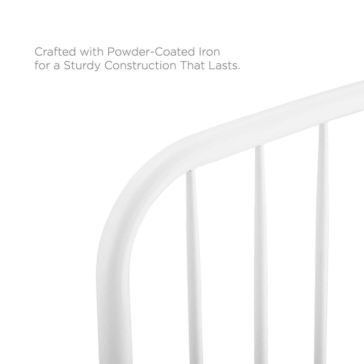 Modway MOD-6150-WHI Nova Queen Metal Headboard White - Diamond Home USA