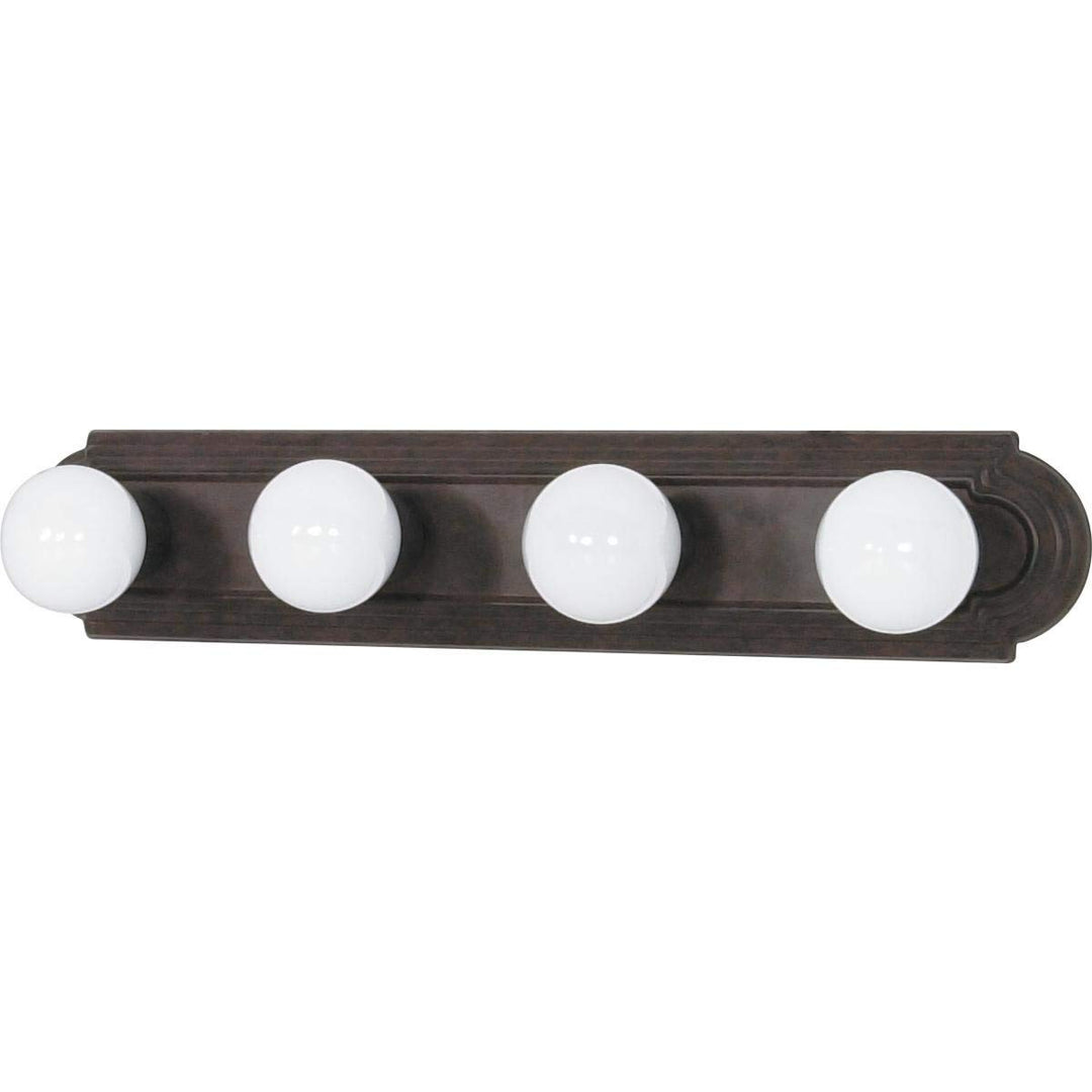 4 Light 24 in. Racetrack Vanity Brown Industrial Metal Bronze Includes Hardware
