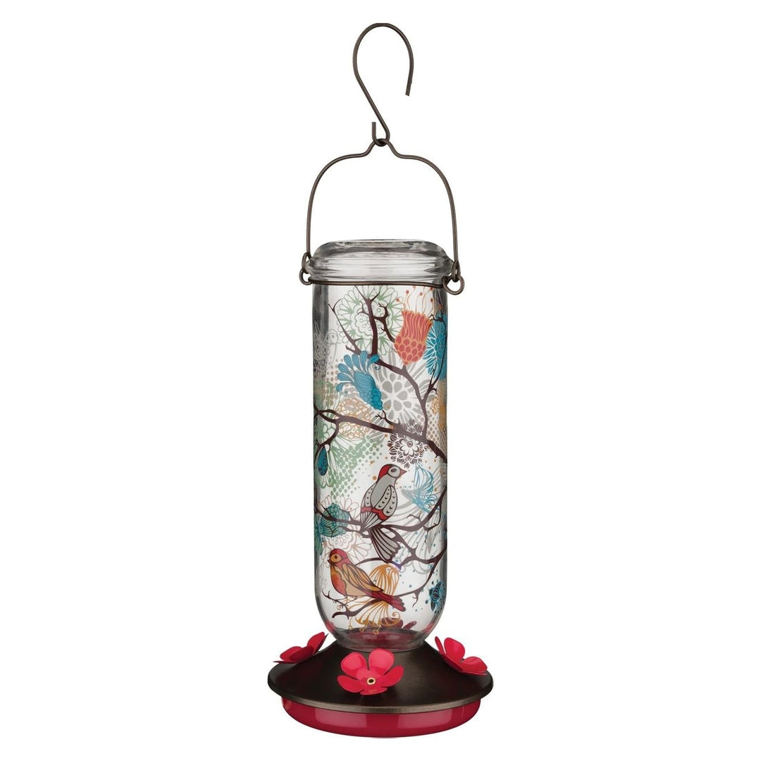 Hummingbird Feeder Bird Multi Color Glass