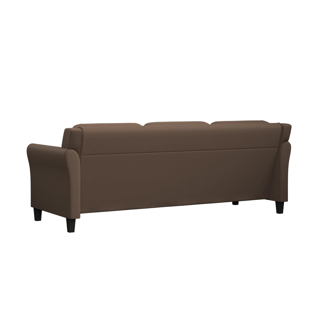 Lifestyle Solutions Harrington Rolled Arms Sofa 80.3"W x 31.5"D x 32.7"H Brown - Diamond Home USA